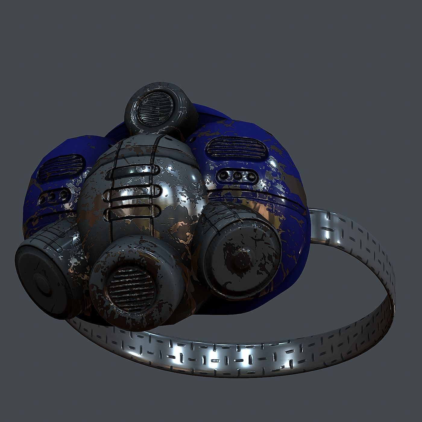 Gas mask helmet 3d model scifi Low-poly  Low-poly 3D model_6