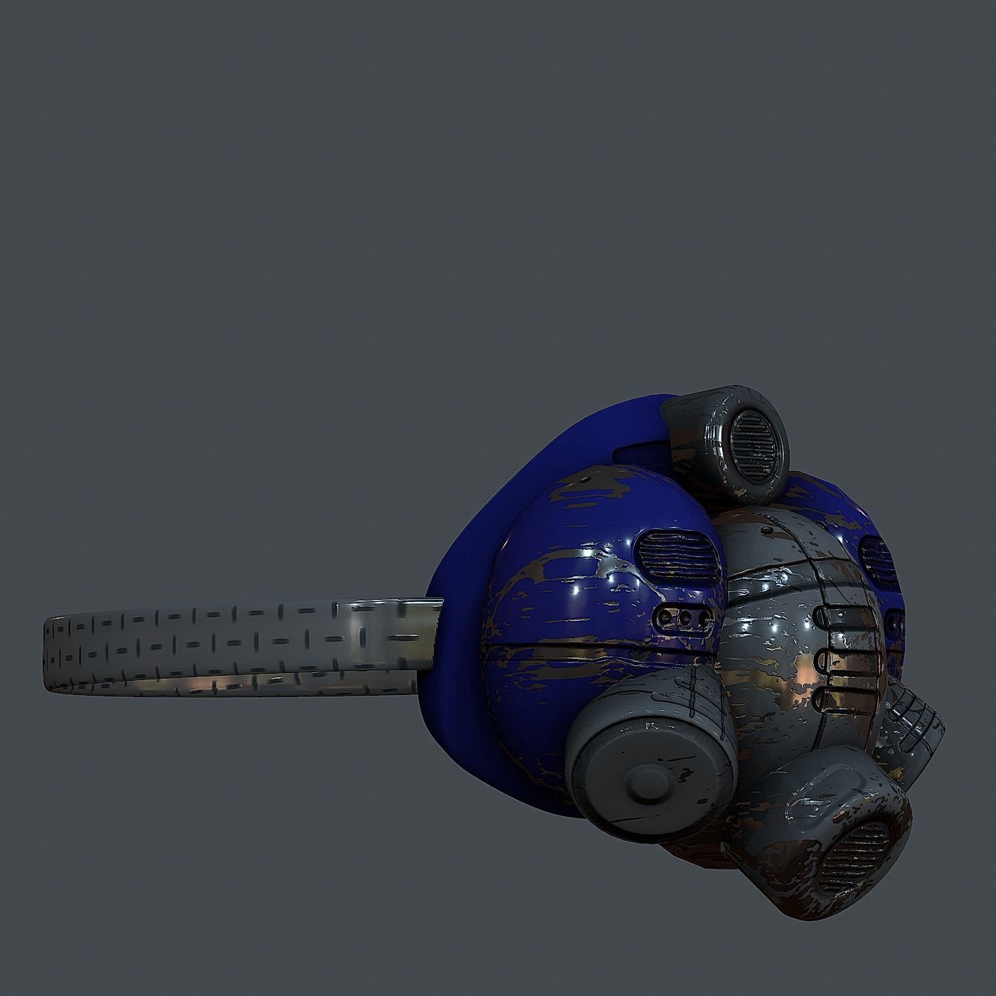 Gas mask helmet 3d model scifi Low-poly  Low-poly 3D model_3
