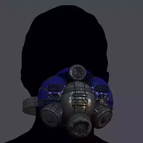 Gas mask helmet 3d model scifi Low-poly 