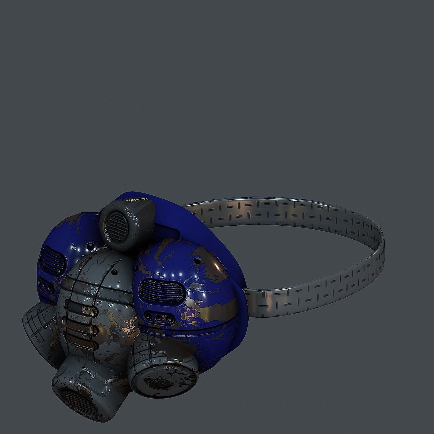 Gas mask helmet 3d model scifi Low-poly  Low-poly 3D model_5