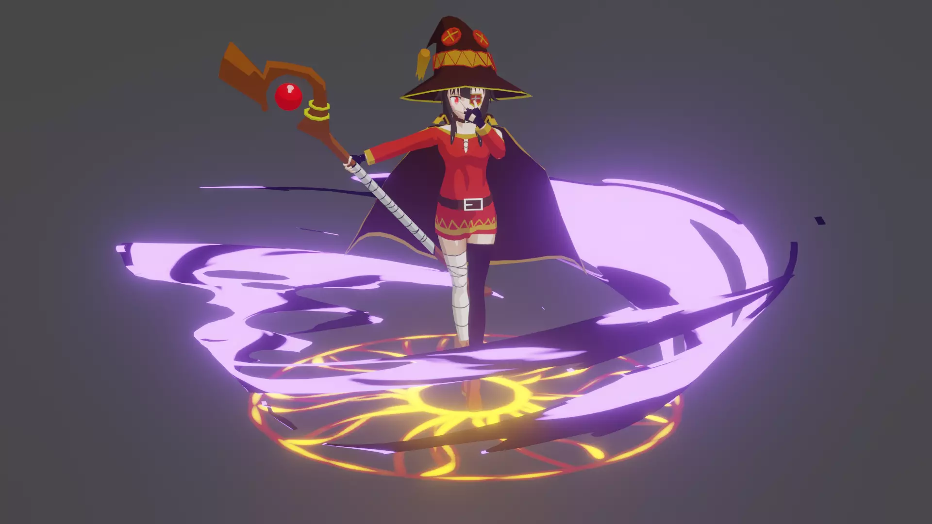 Megumin witch Low-poly 3D model