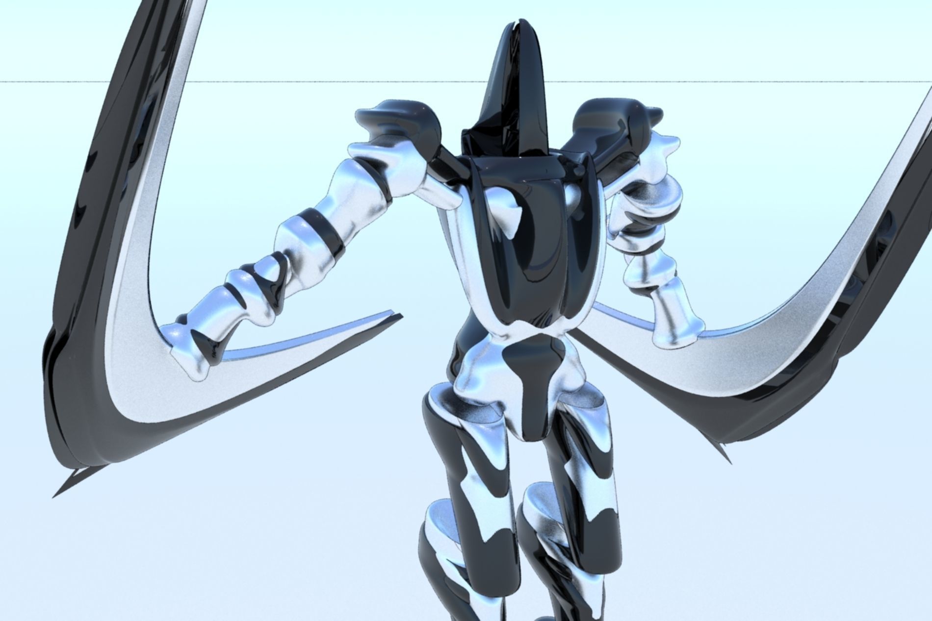 Robot Cyborg Game Character SciFI 3D model_13
