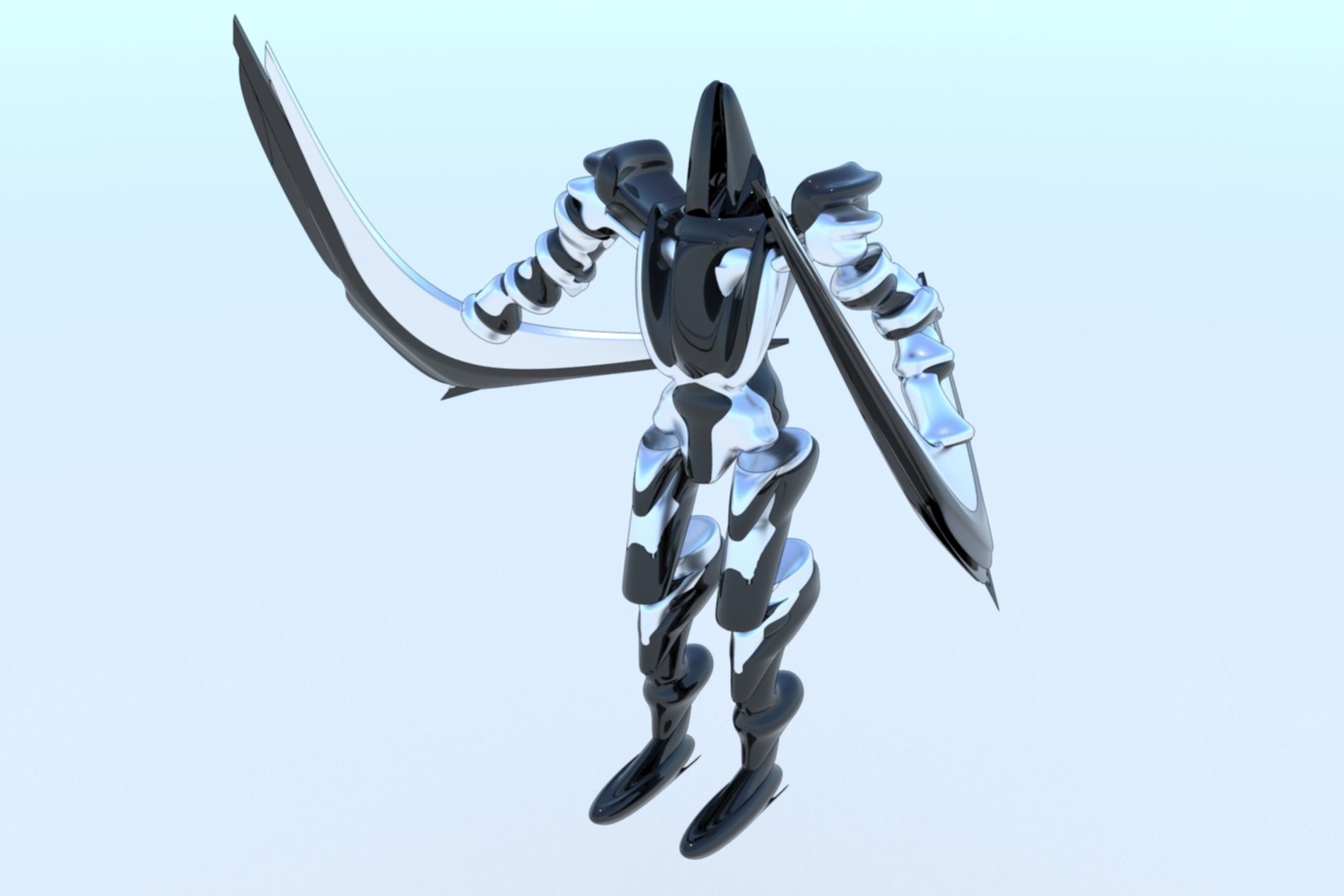 Robot Cyborg Game Character SciFI 3D model_8