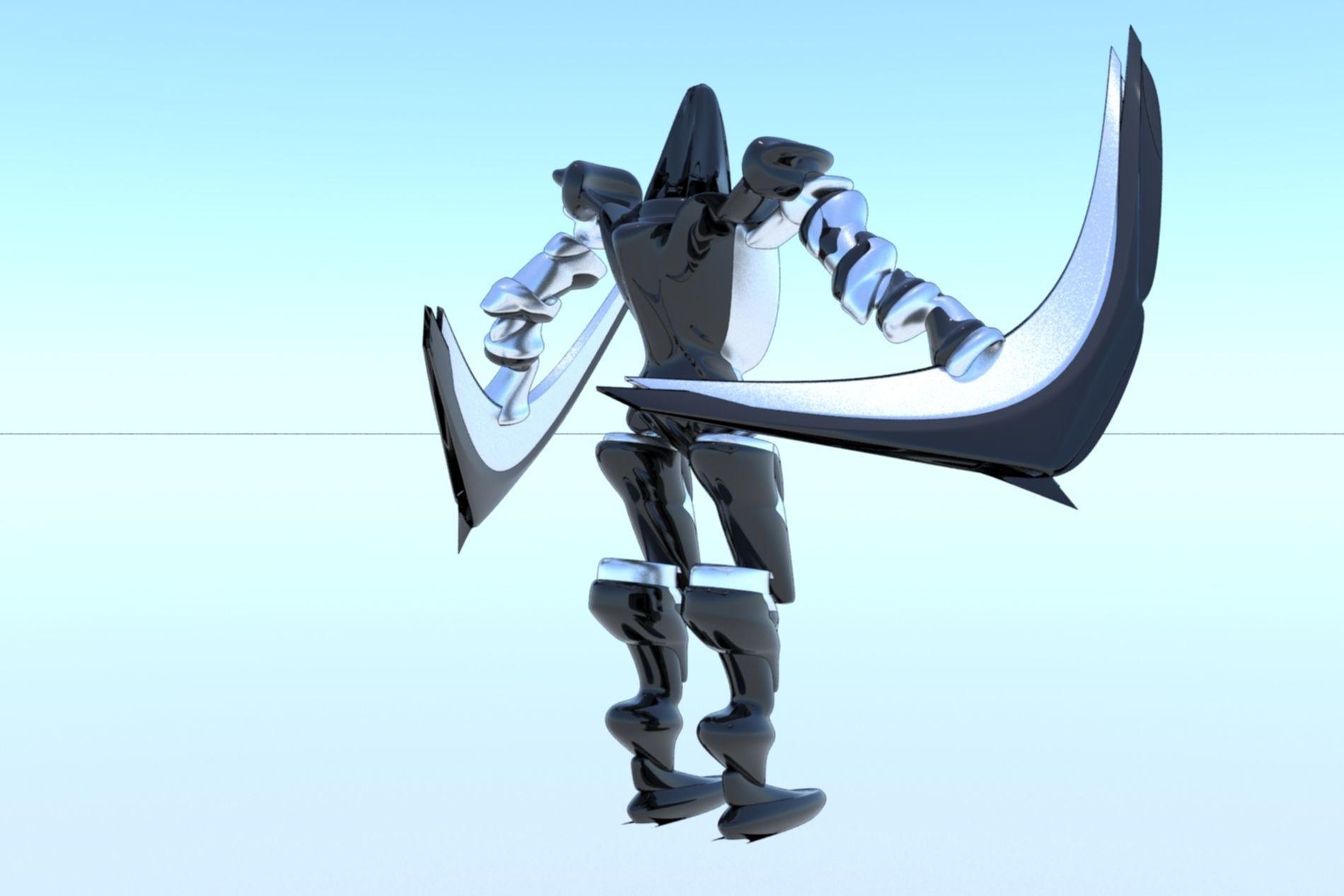 Robot Cyborg Game Character SciFI 3D model_7