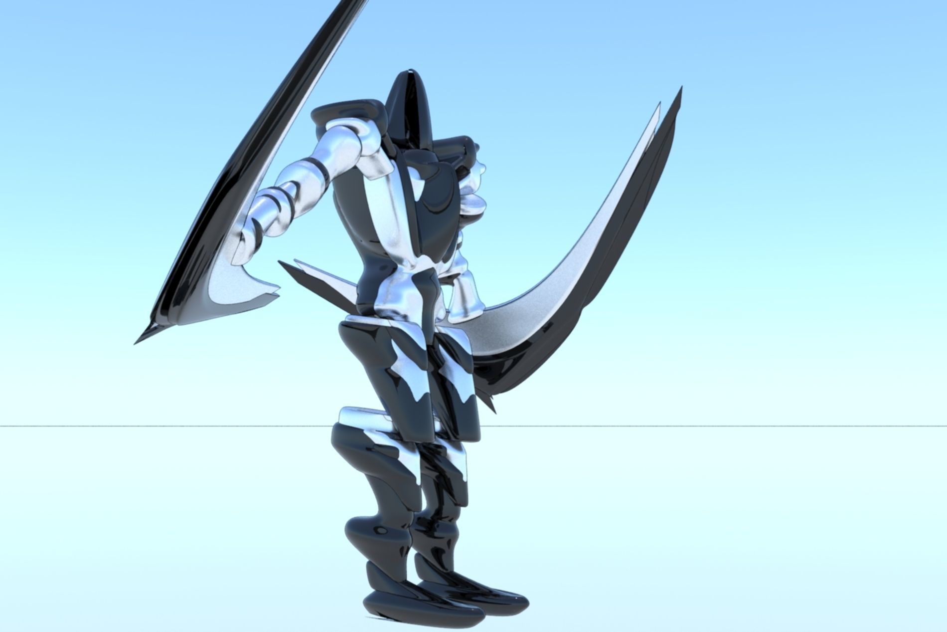 Robot Cyborg Game Character SciFI 3D model_2