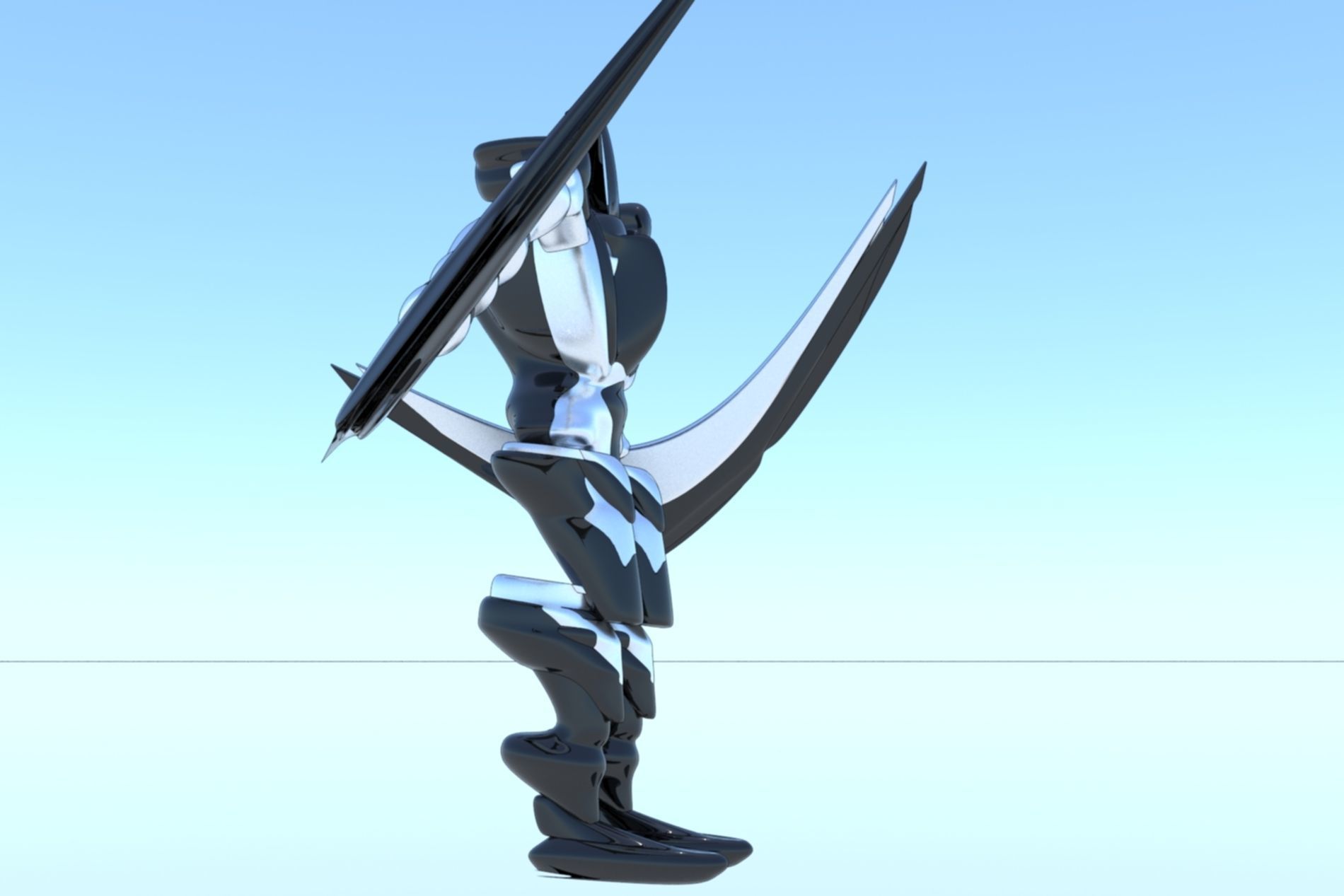 Robot Cyborg Game Character SciFI 3D model_12