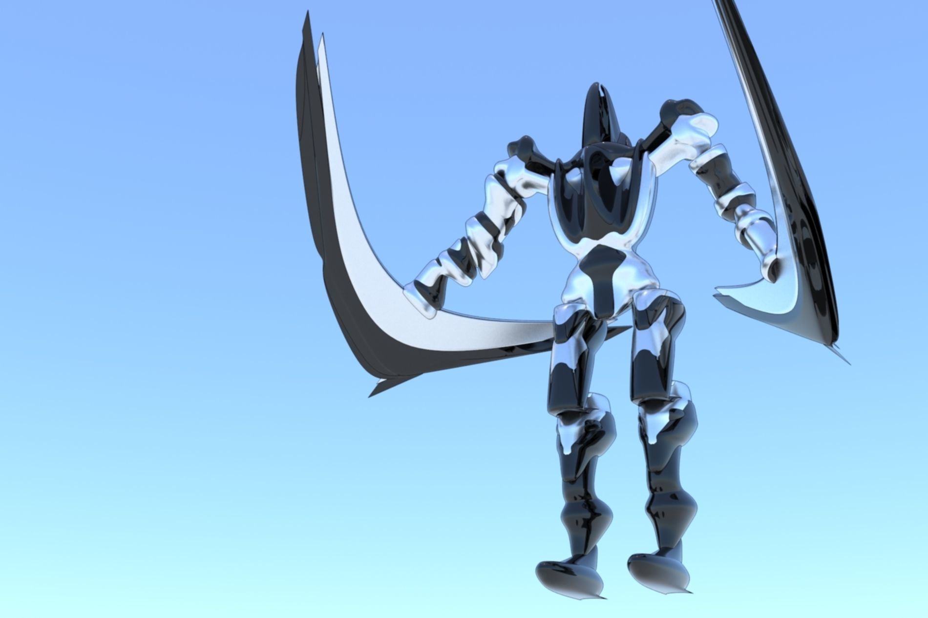 Robot Cyborg Game Character SciFI 3D model_4