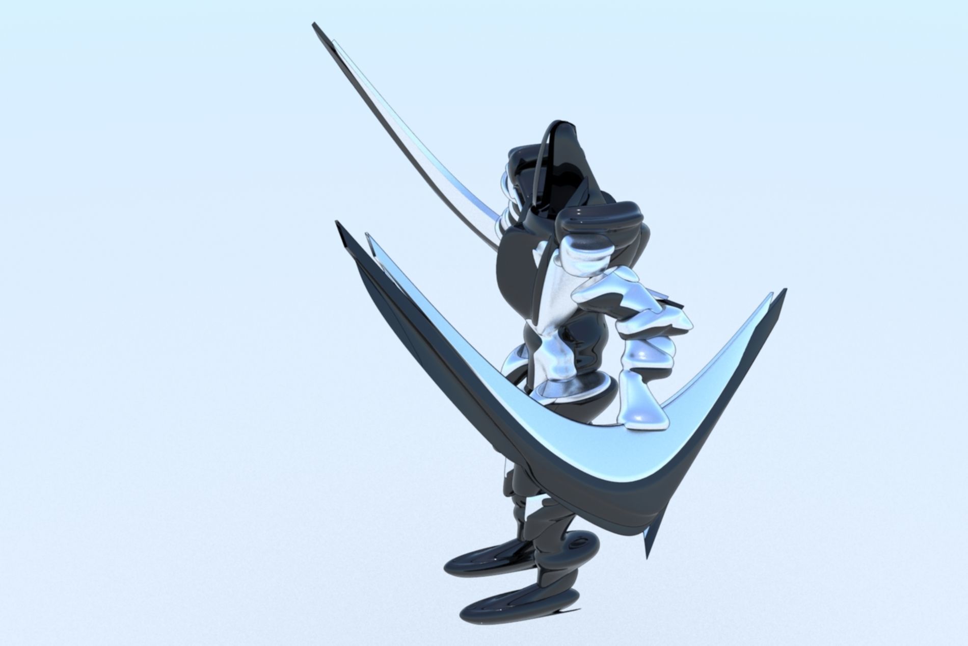 Robot Cyborg Game Character SciFI 3D model_16