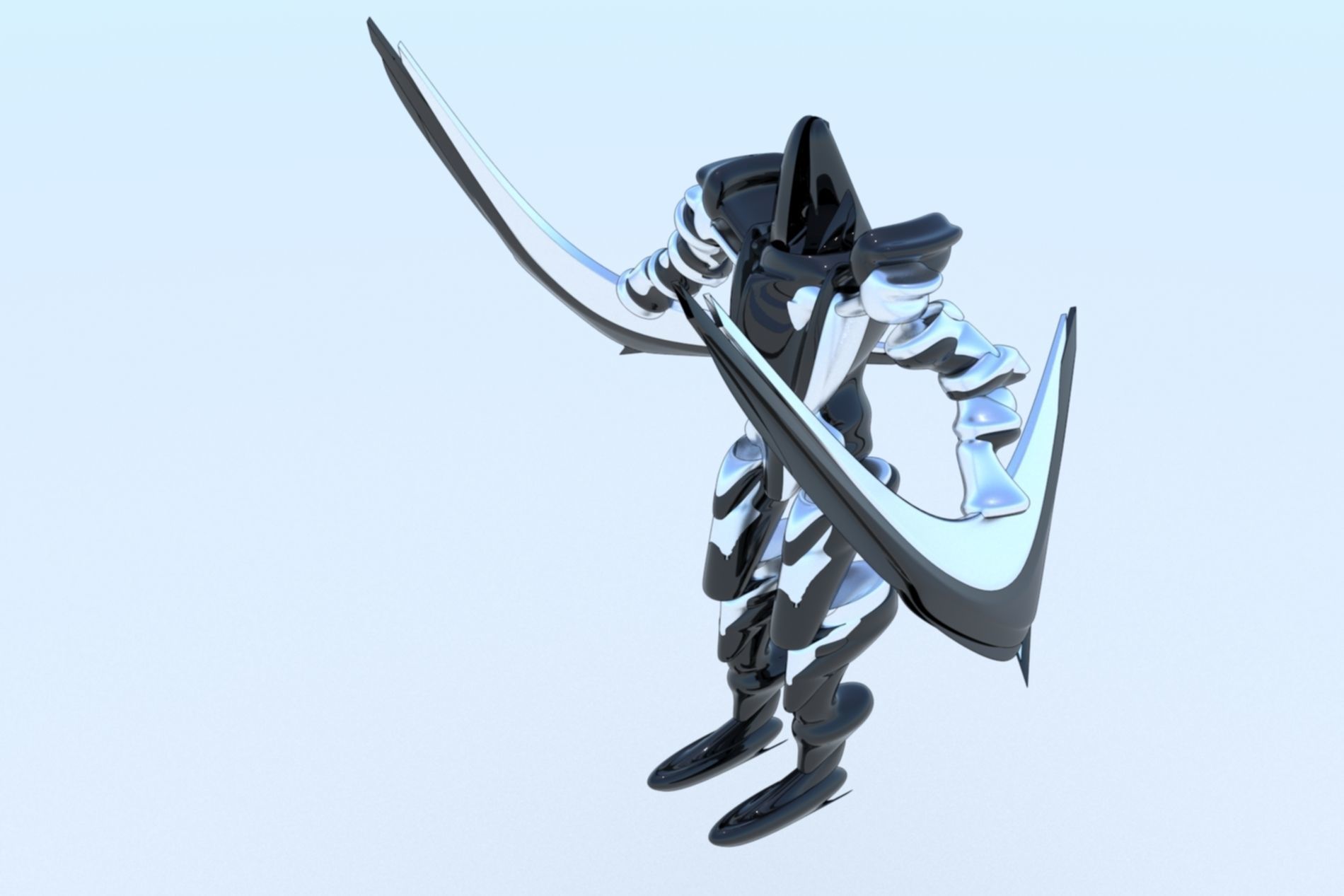 Robot Cyborg Game Character SciFI 3D model_15