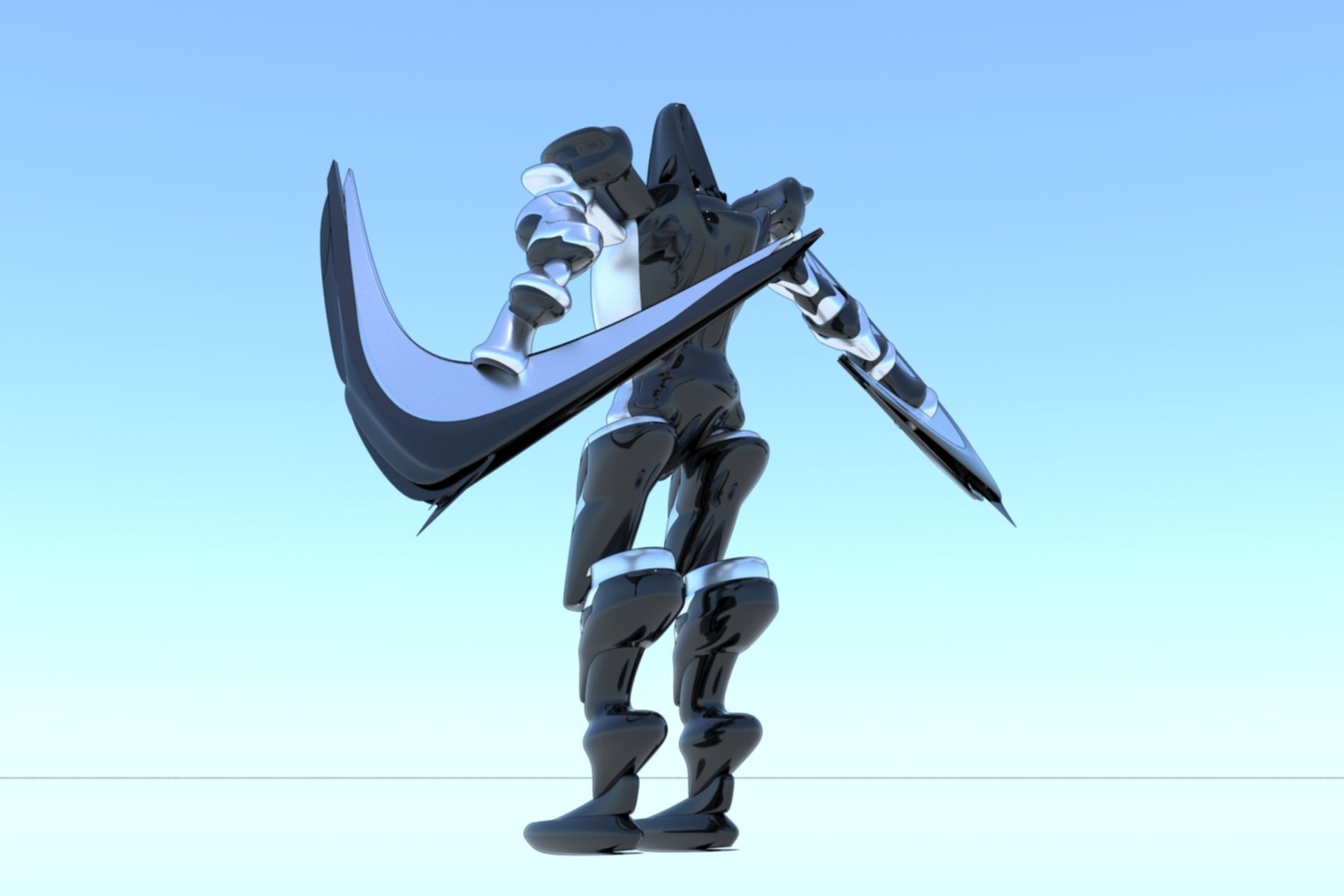 Robot Cyborg Game Character SciFI 3D model_10