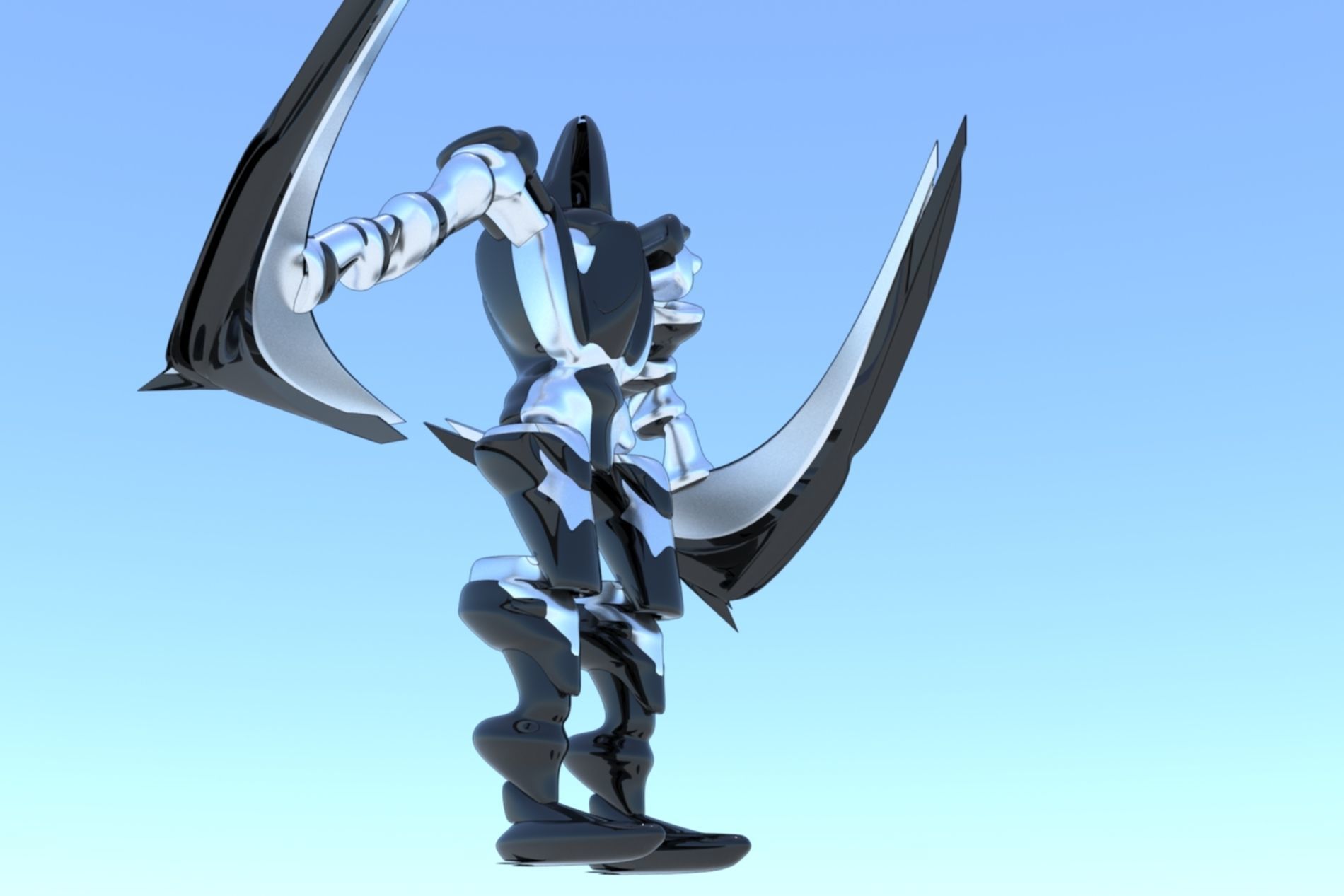 Robot Cyborg Game Character SciFI 3D model_5