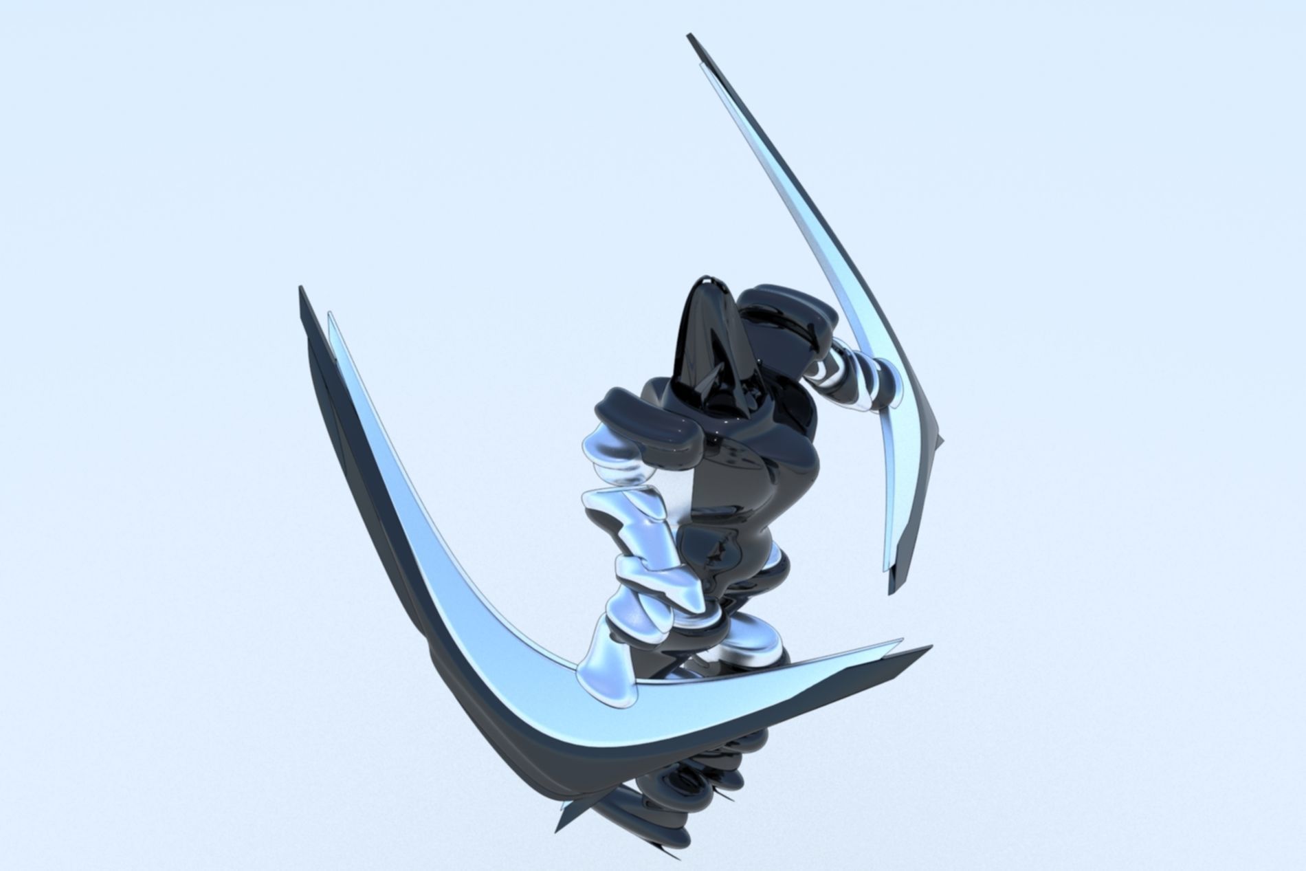 Robot Cyborg Game Character SciFI 3D model_18