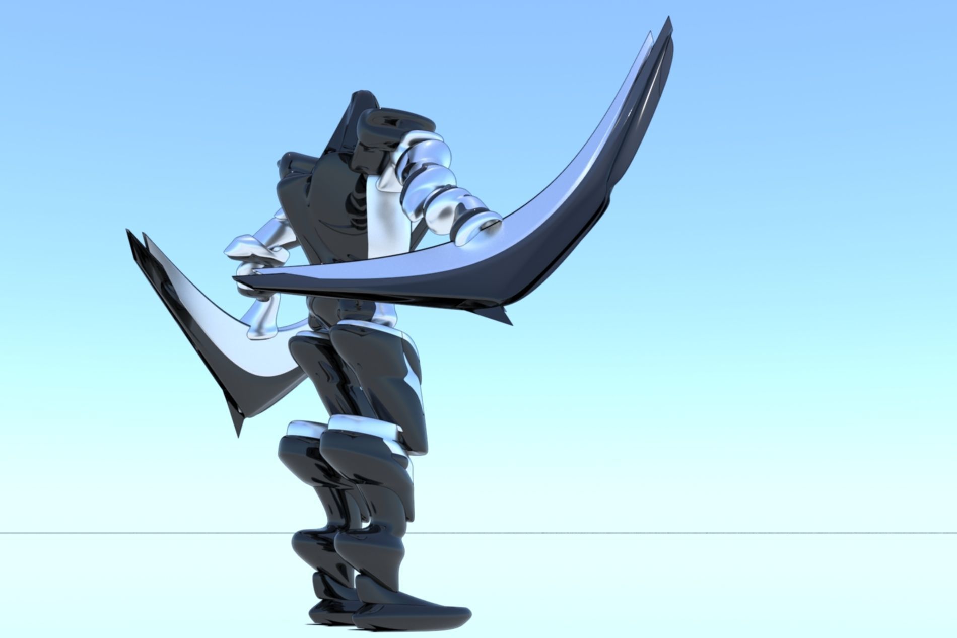 Robot Cyborg Game Character SciFI 3D model_9