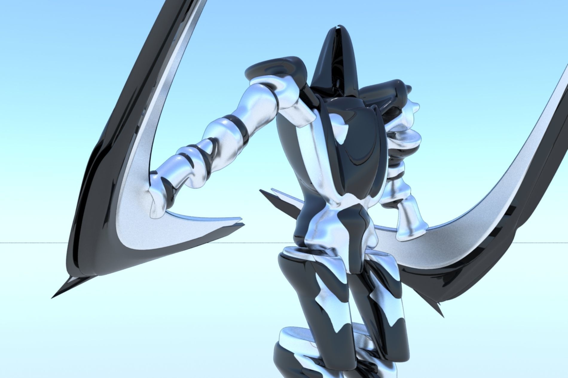 Robot Cyborg Game Character SciFI 3D model_1