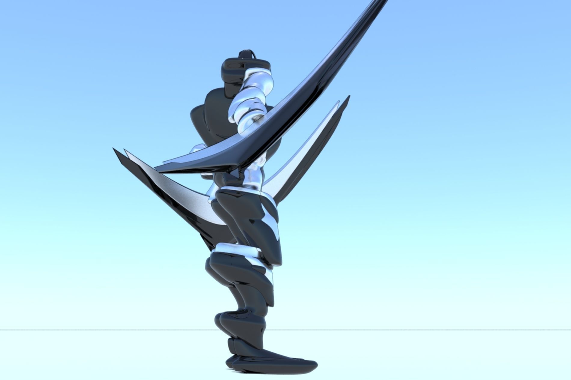 Robot Cyborg Game Character SciFI 3D model_11