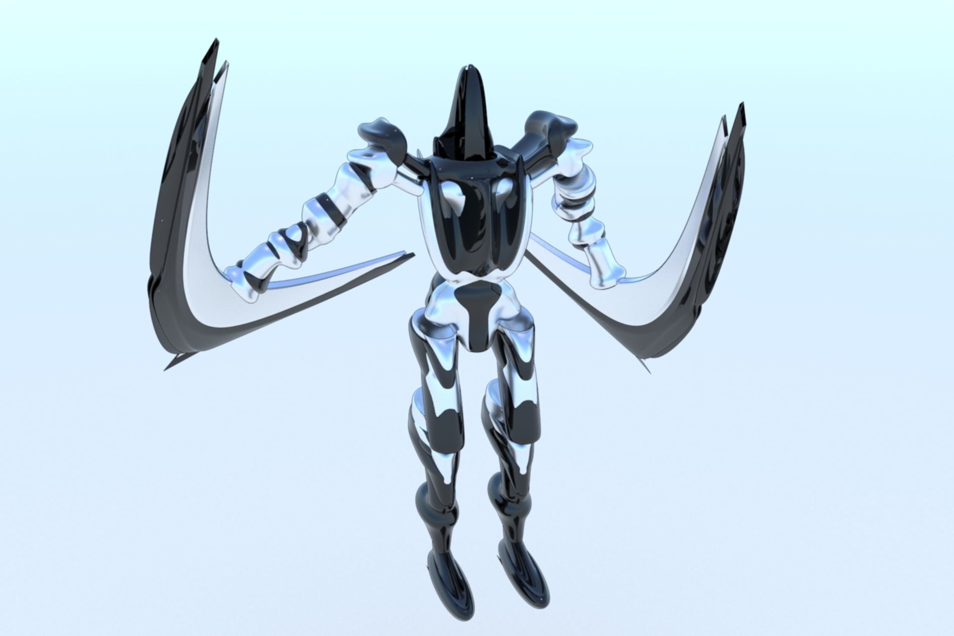 Robot Cyborg Game Character SciFI 3D model_3