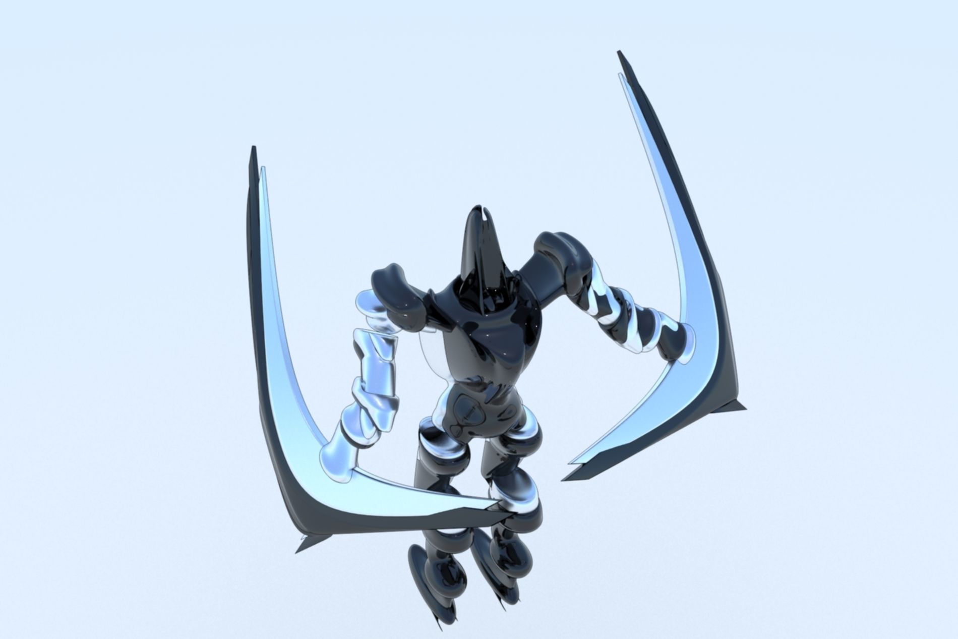 Robot Cyborg Game Character SciFI 3D model_19