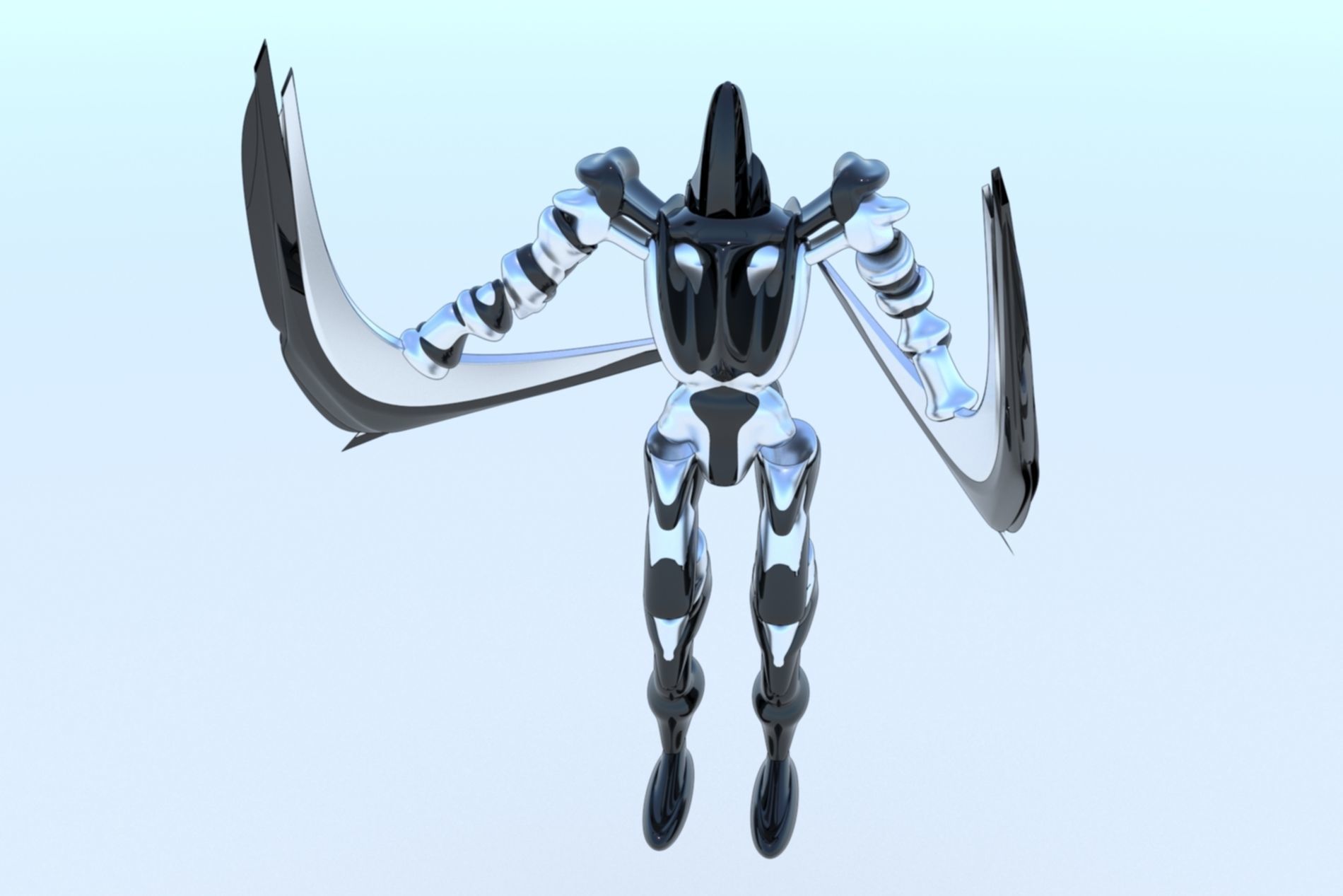 Robot Cyborg Game Character SciFI 3D model_6