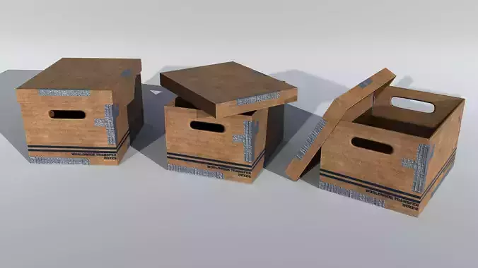 Cardboard Boxes Set PBR Game Ready