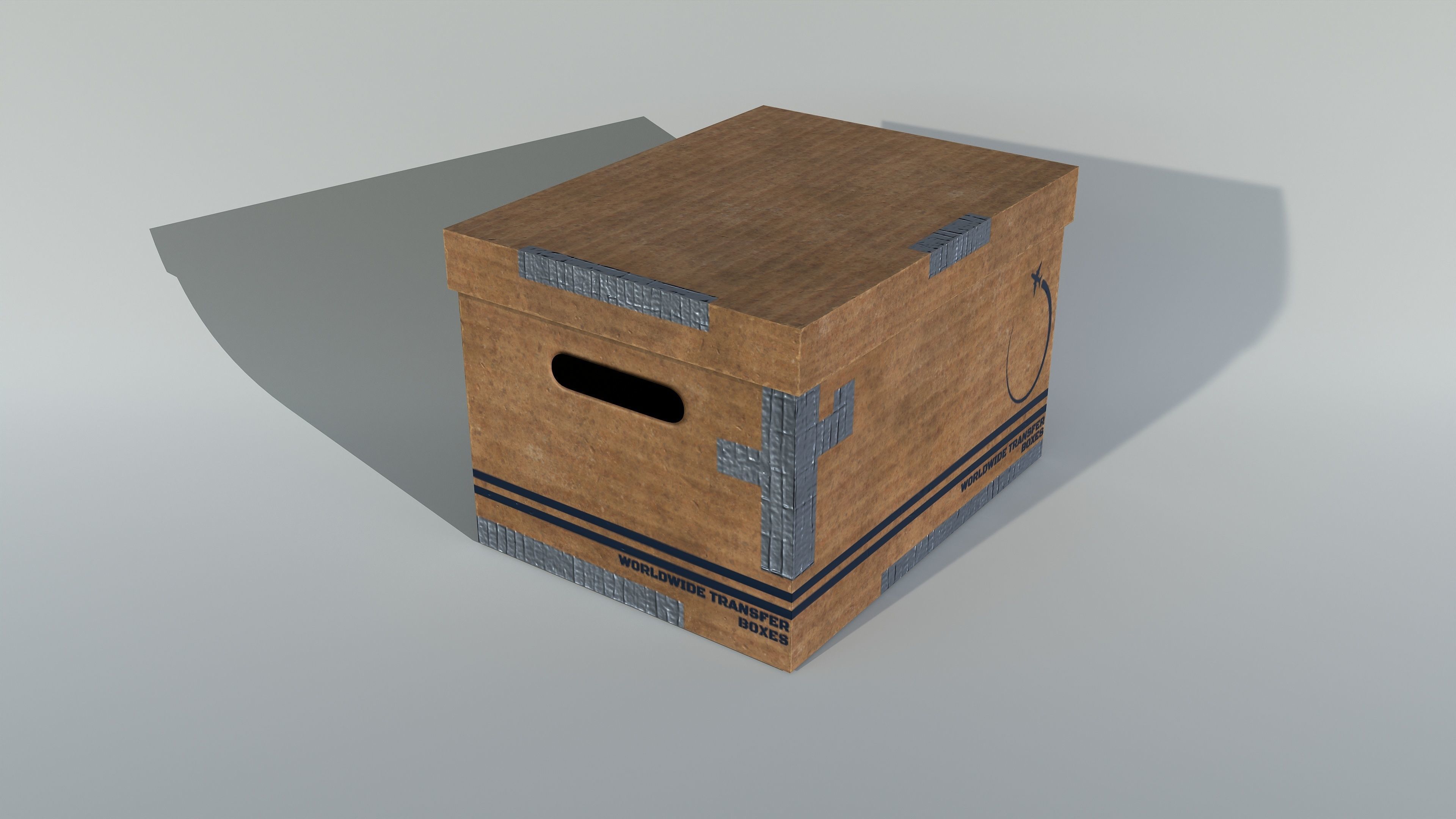 Cardboard Boxes Set PBR Game Ready Low-poly 3D model_4