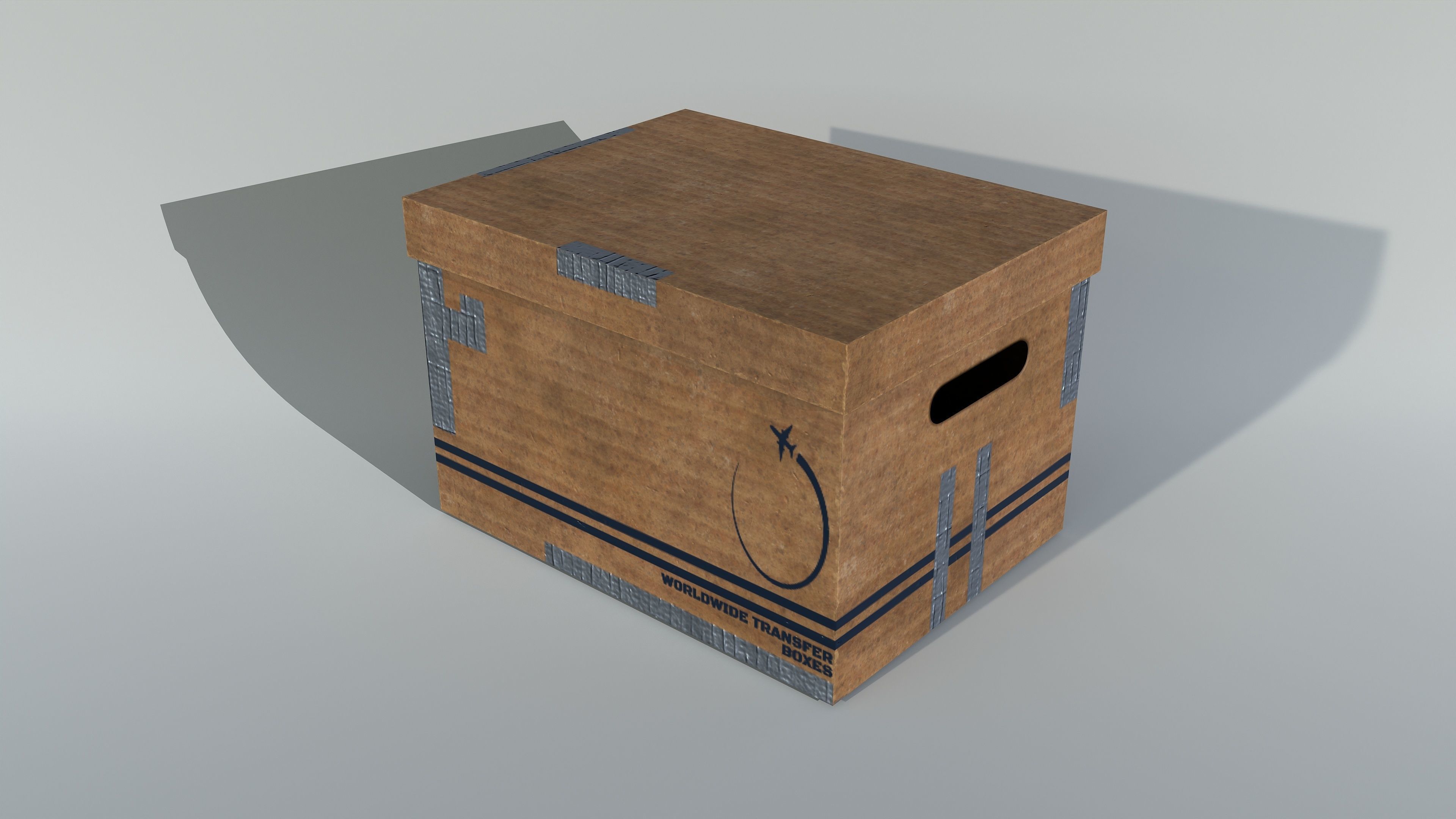 Cardboard Boxes Set PBR Game Ready Low-poly 3D model_5