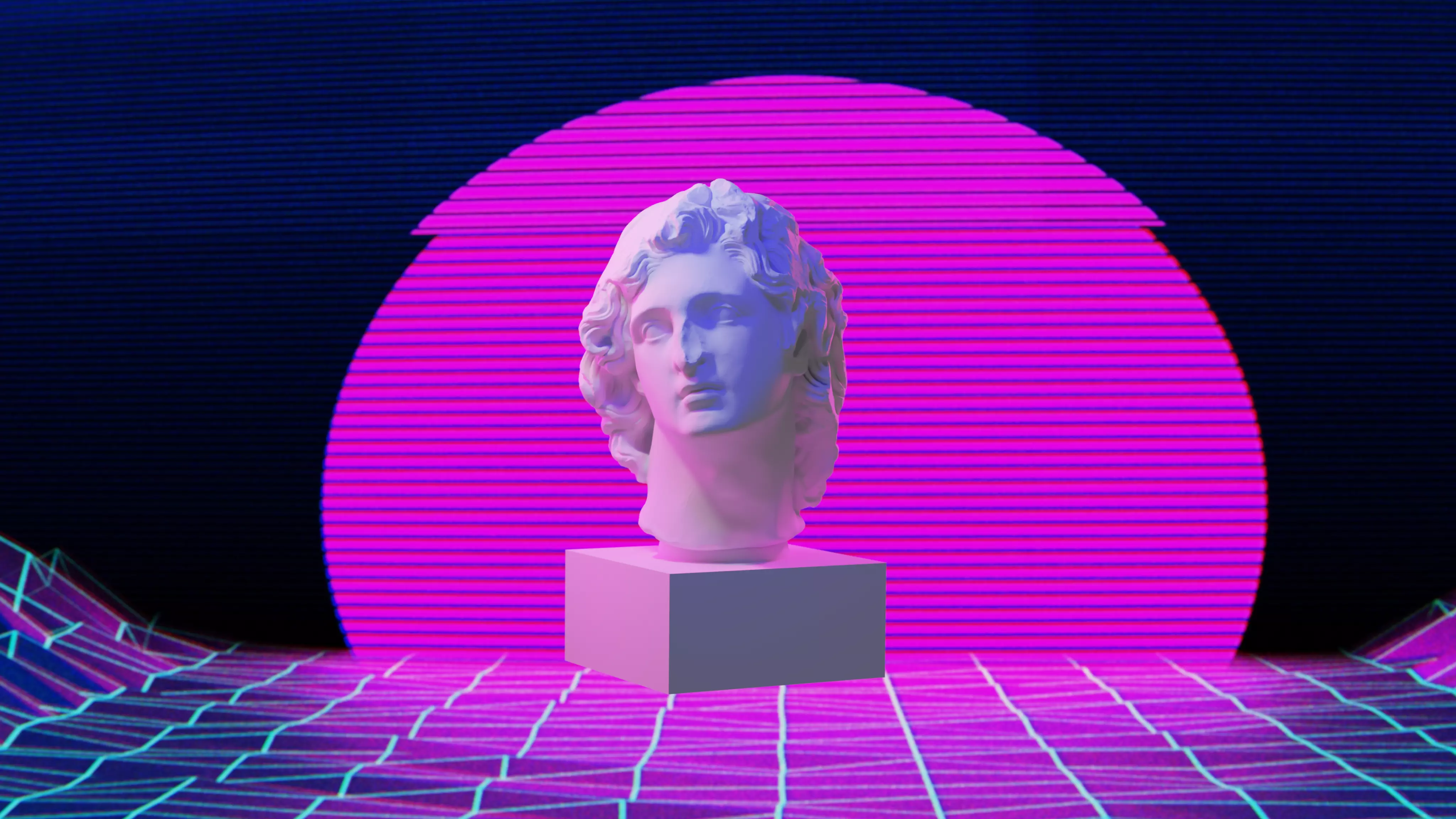 Alexander the Great  - Vaporwave Bust 3D print model_0