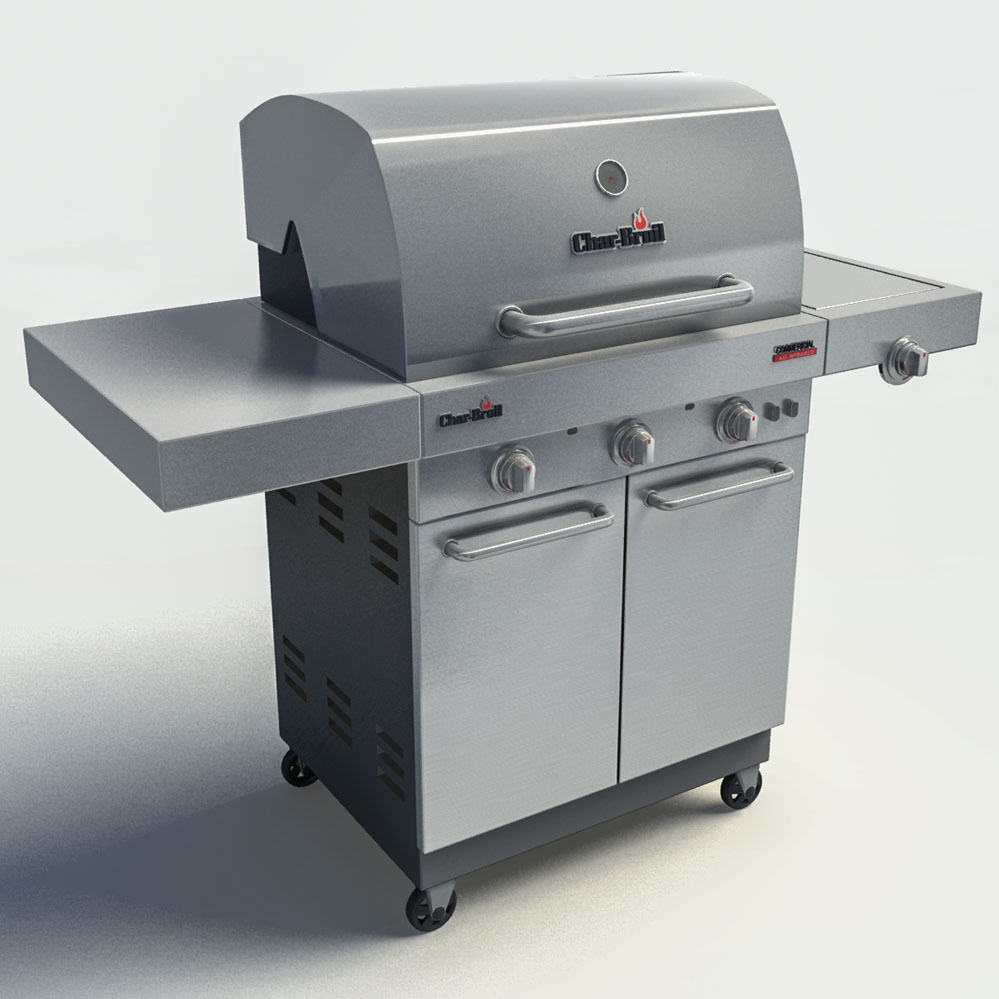 CharBroil Commercial 3 Burners grill 3D model CGTrader