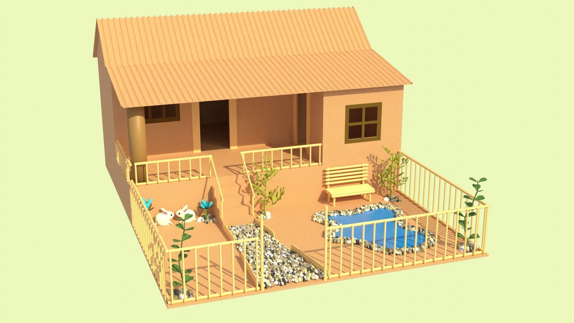 Cardboard house in some formats 3D model_45