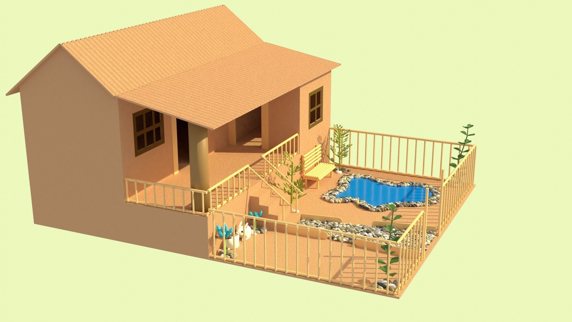 Cardboard house in some formats 3D model_12