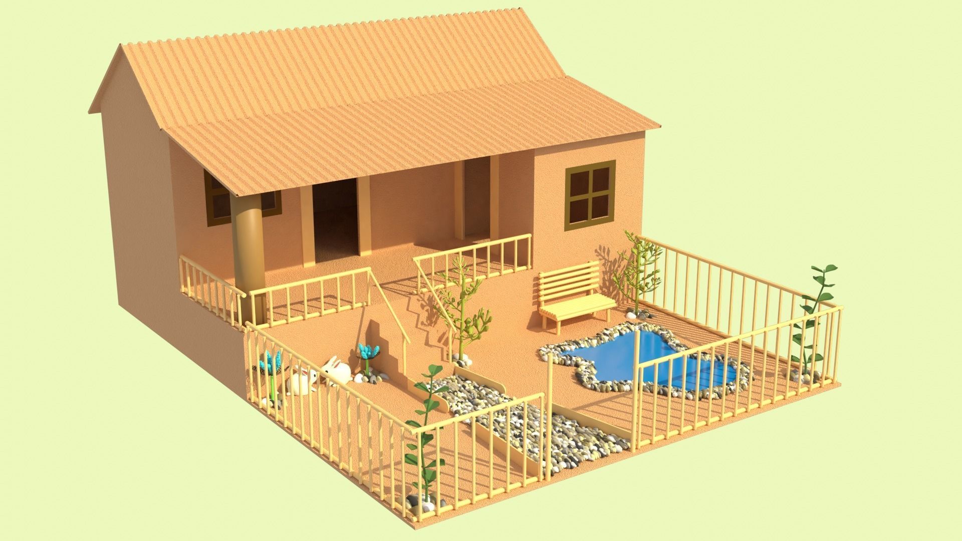 Cardboard house in some formats 3D model_6