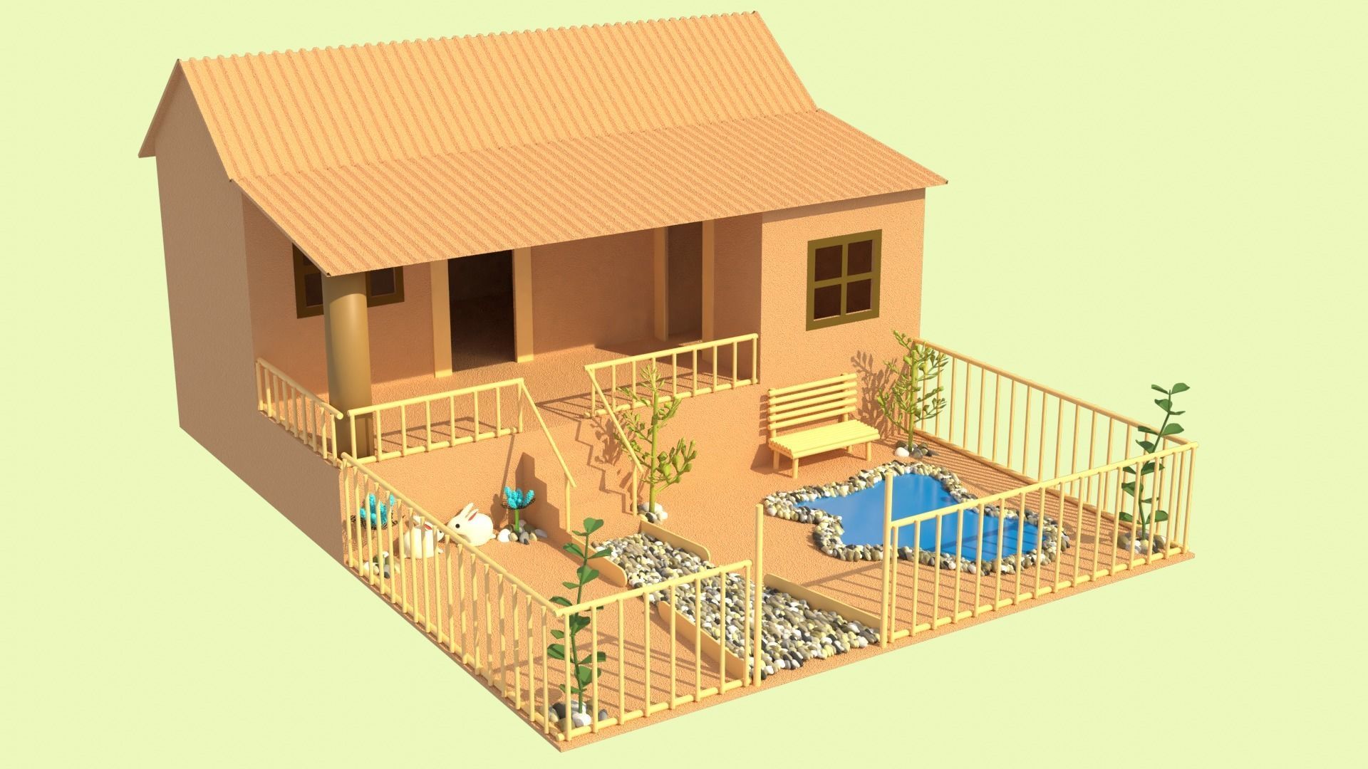 Cardboard house in some formats 3D model_5