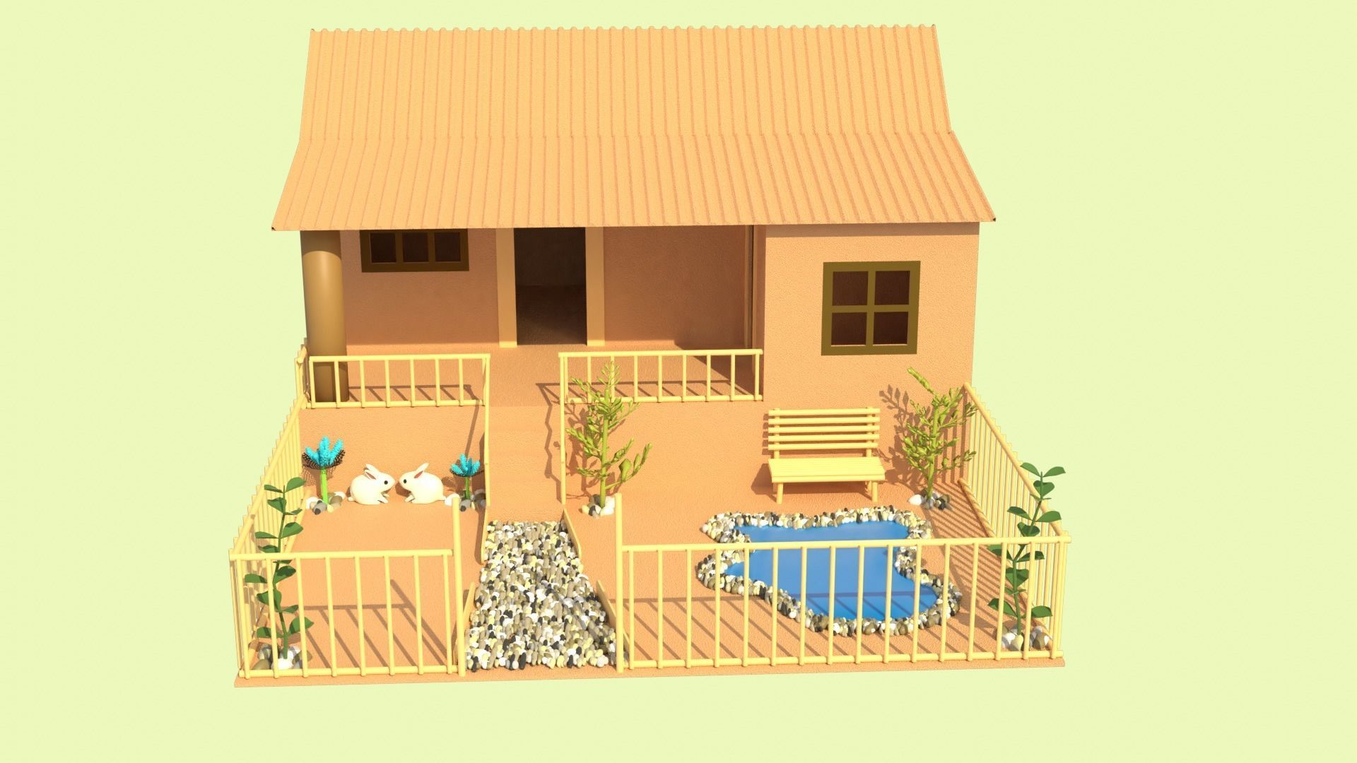 Cardboard house in some formats 3D model_42