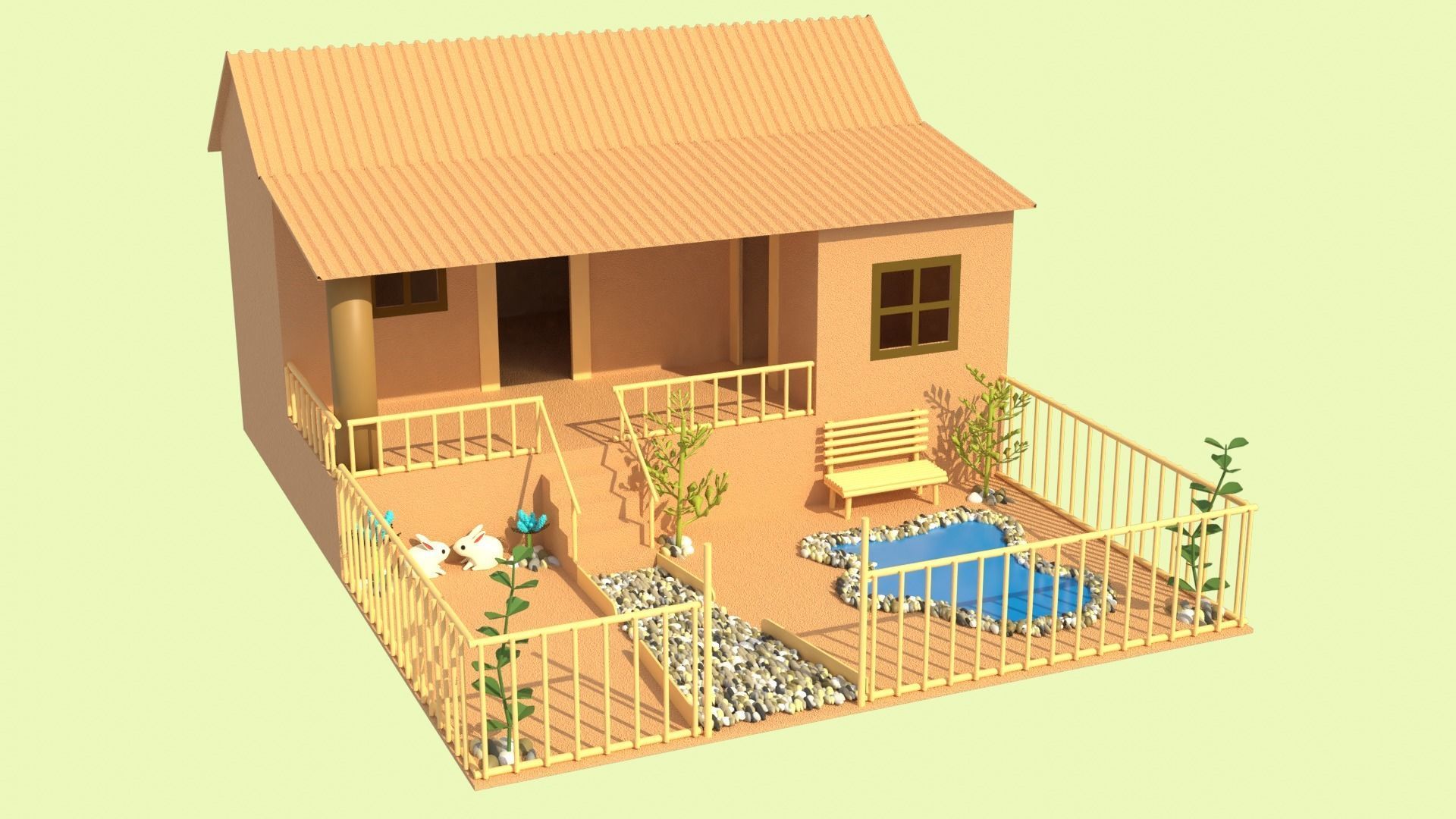 Cardboard house in some formats 3D model_46