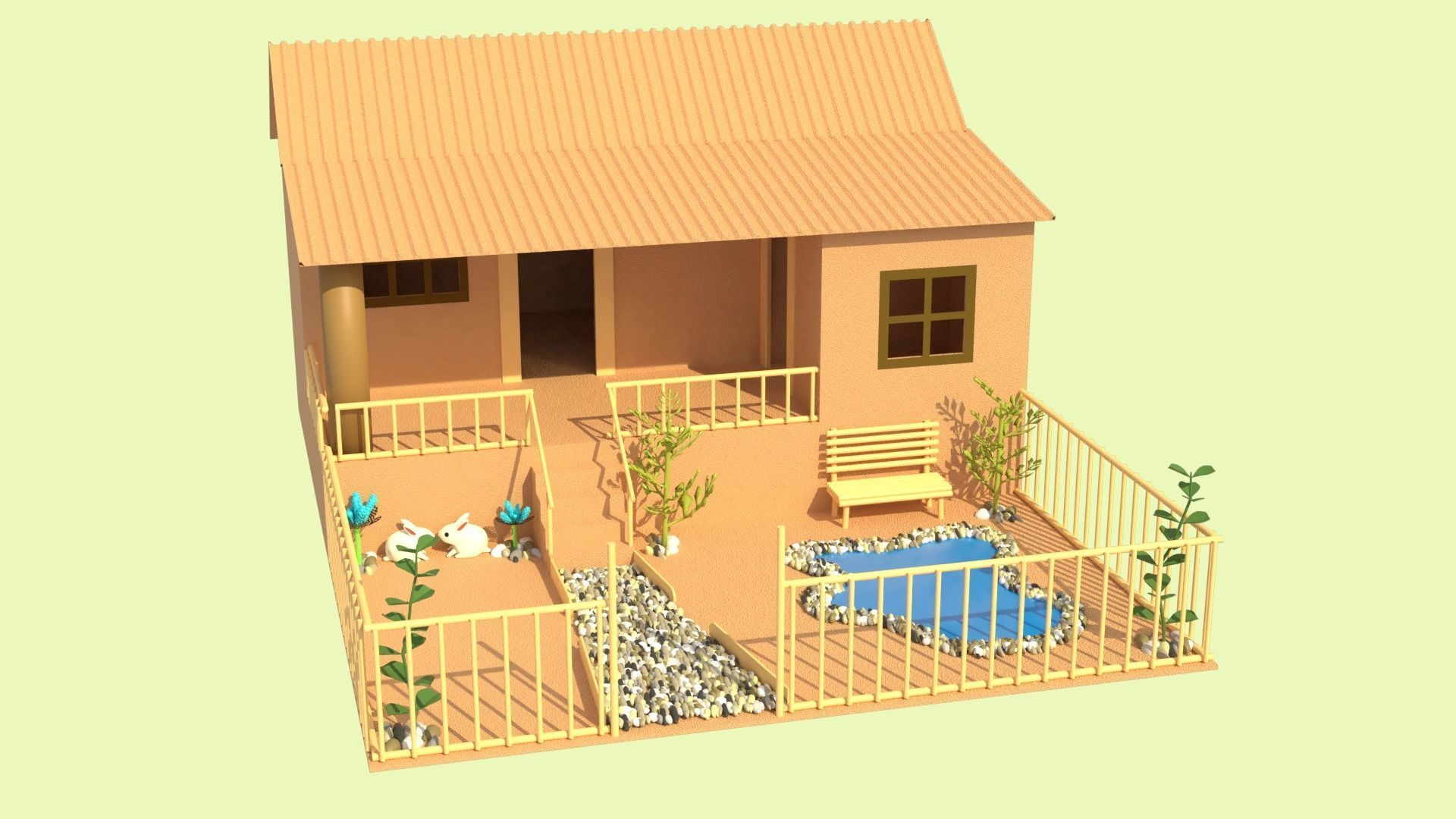 Cardboard house in some formats 3D model_44