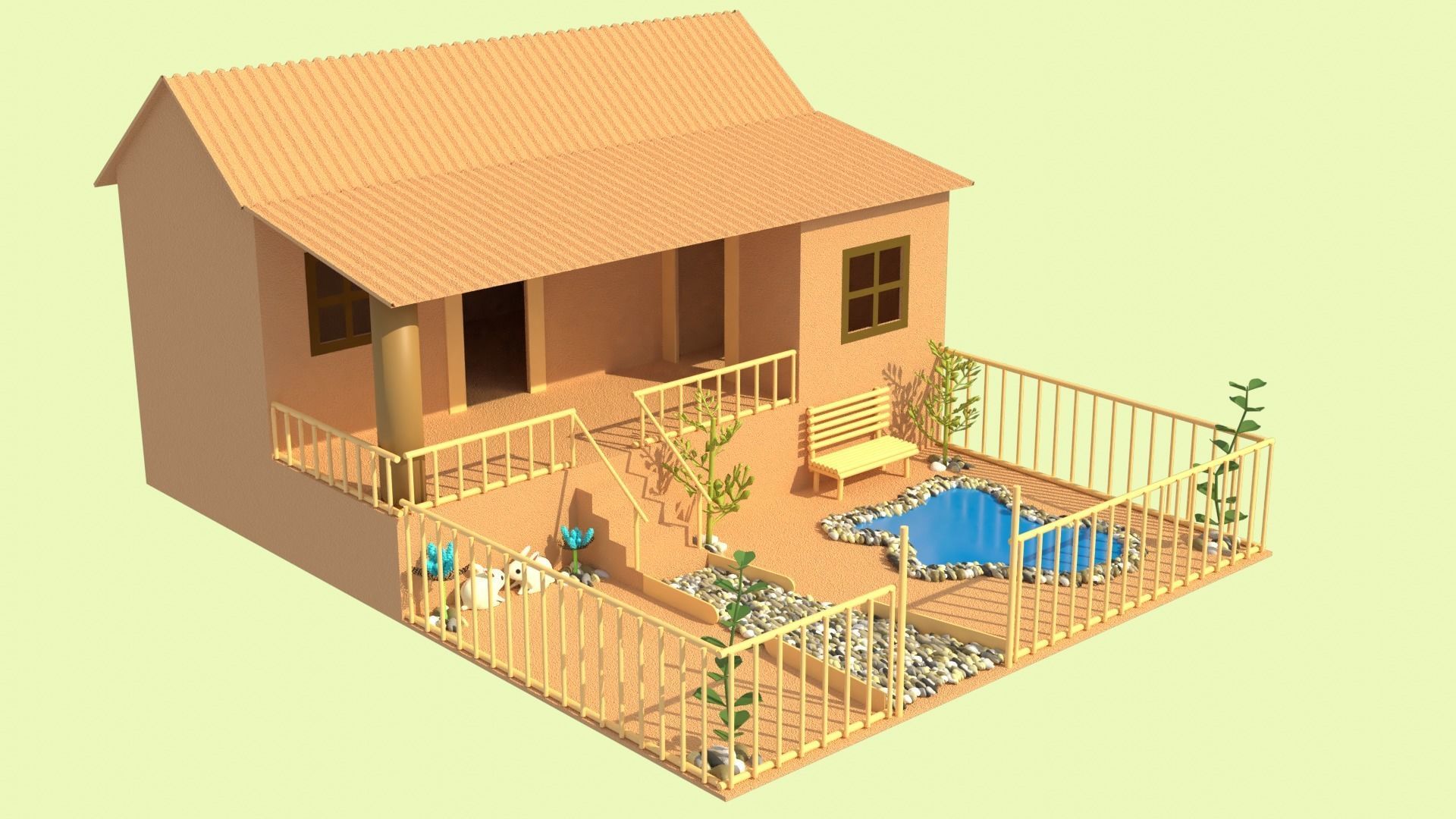 Cardboard house in some formats 3D model_8