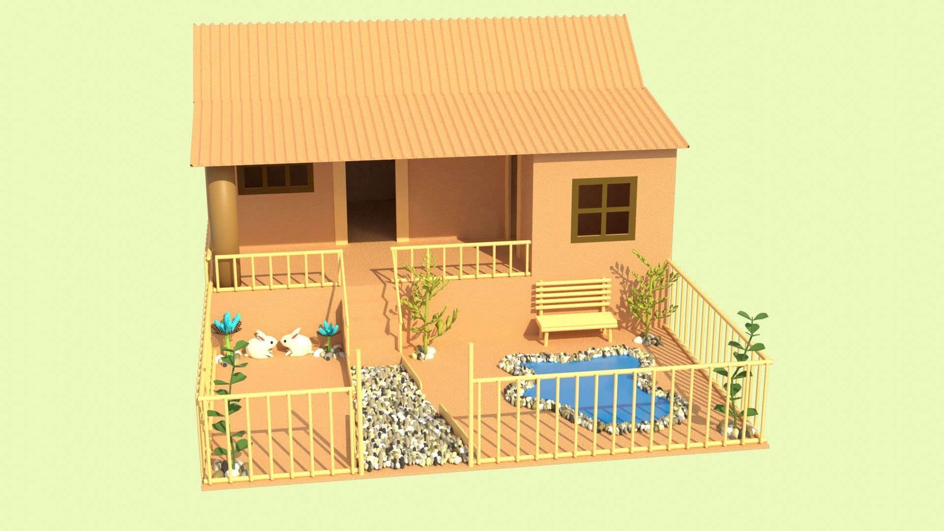 Cardboard house in some formats 3D model_43