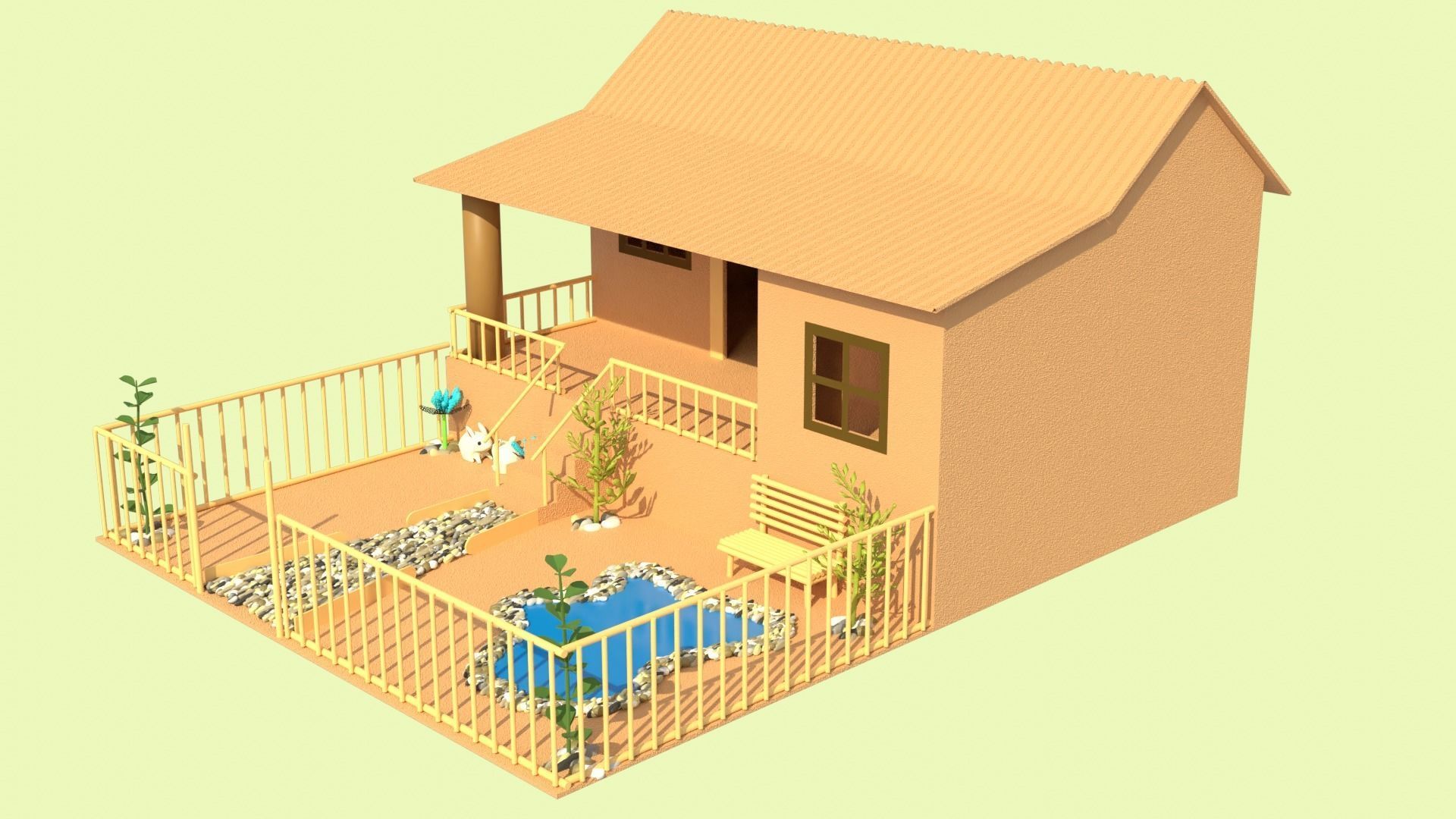 Cardboard house in some formats 3D model_36