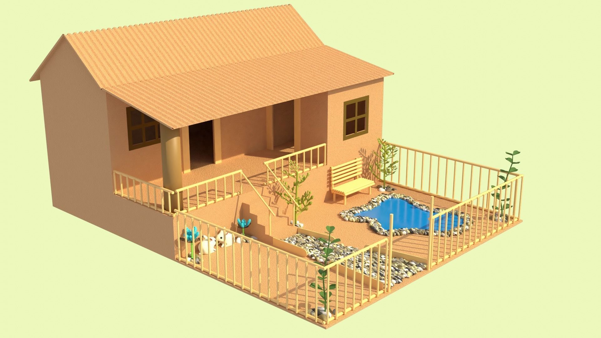 Cardboard house in some formats 3D model_9