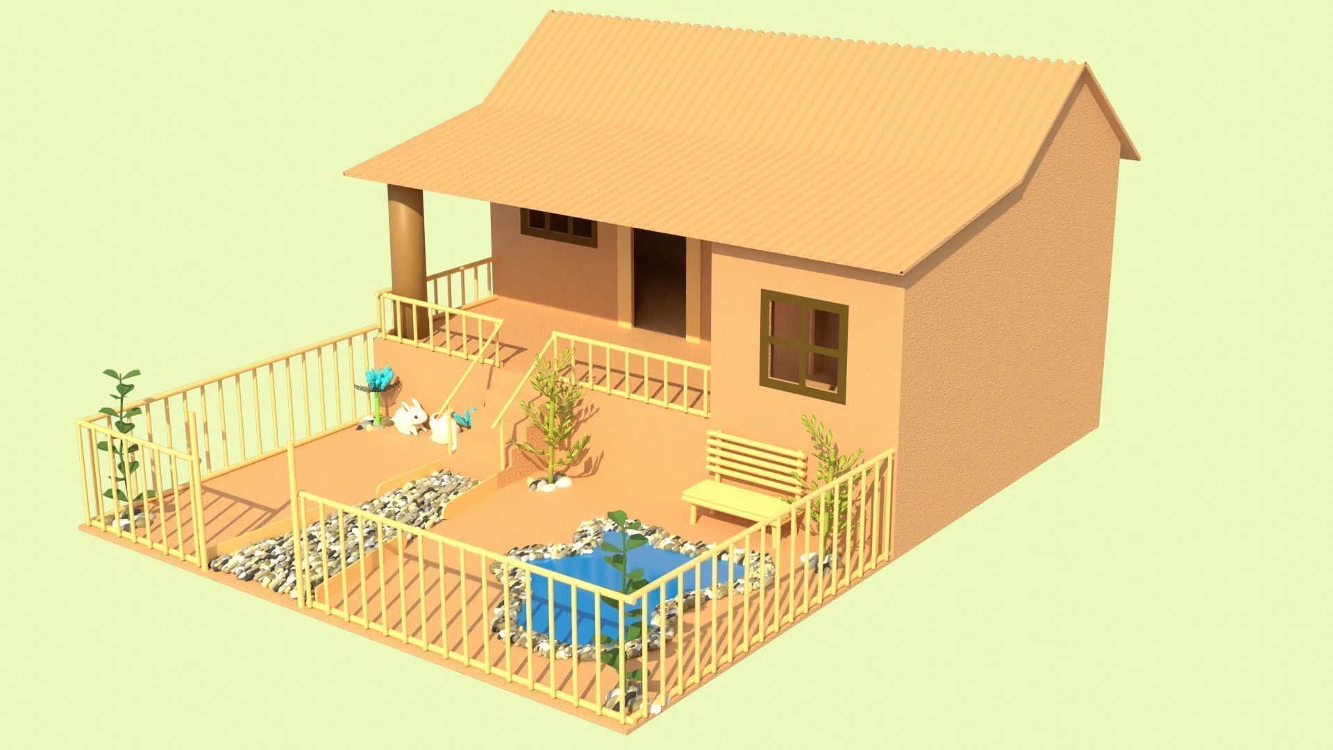 Cardboard house in some formats 3D model_37