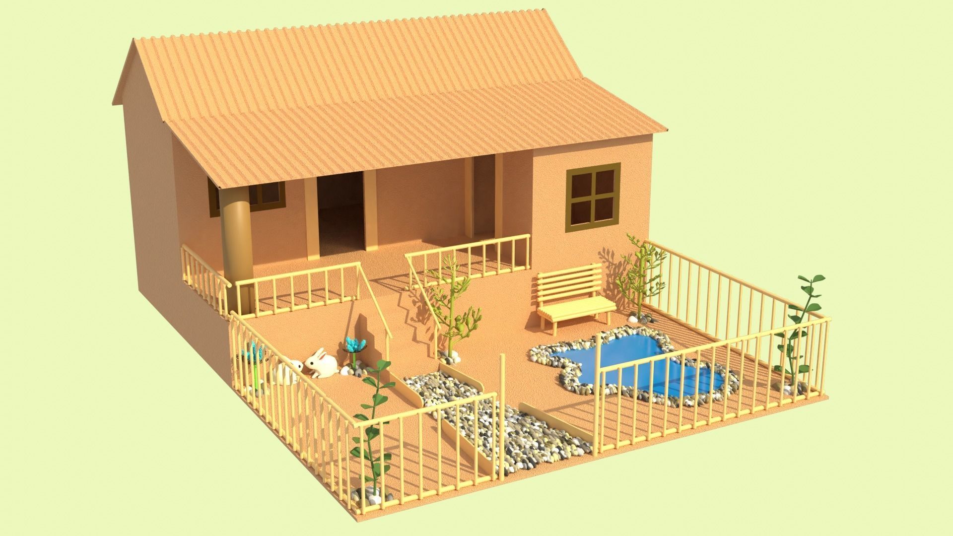 Cardboard house in some formats 3D model_48