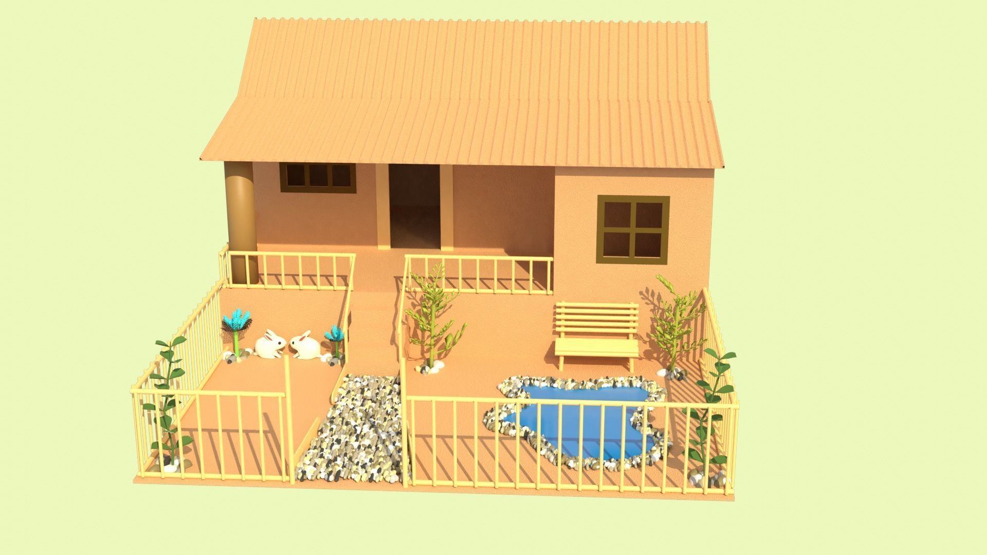 Cardboard house in some formats 3D model_41