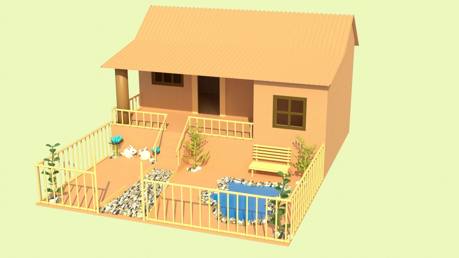 Cardboard house in some formats 3D model_39