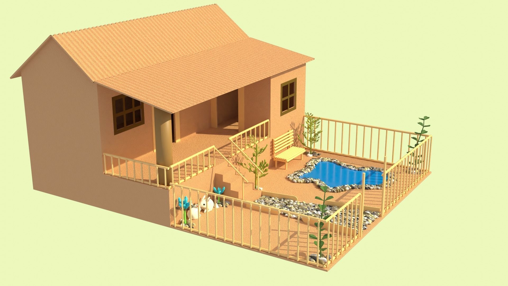 Cardboard house in some formats 3D model_11