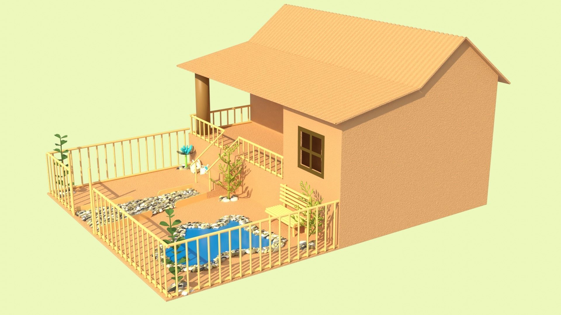 Cardboard house in some formats 3D model_35