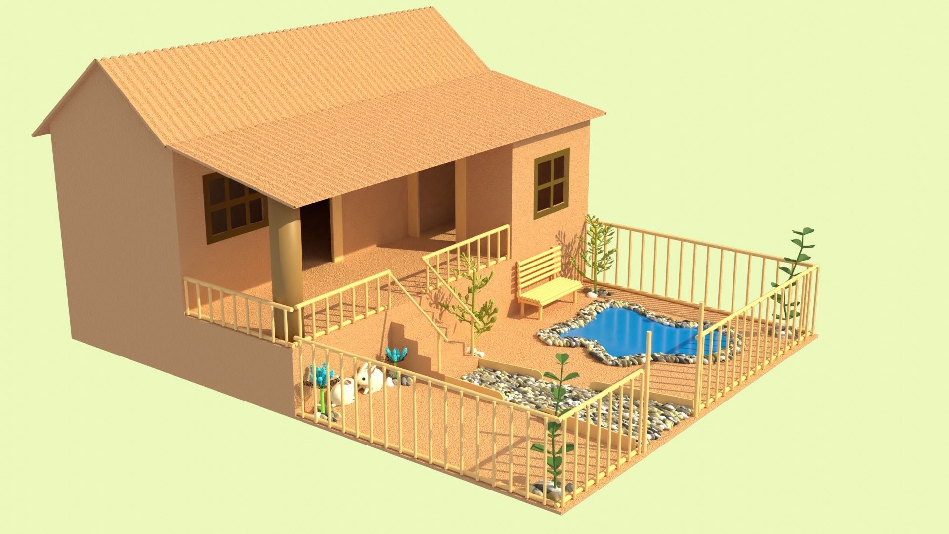 Cardboard house in some formats 3D model_10