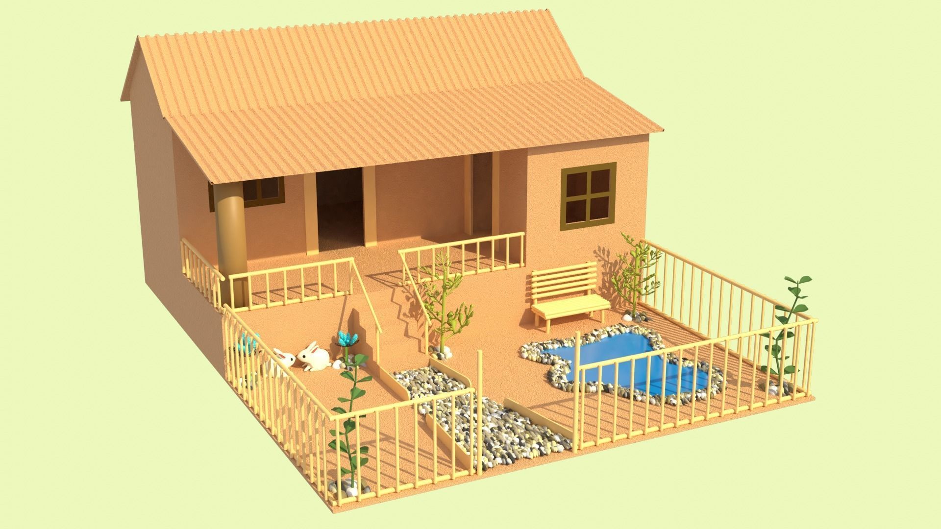 Cardboard house in some formats 3D model_47