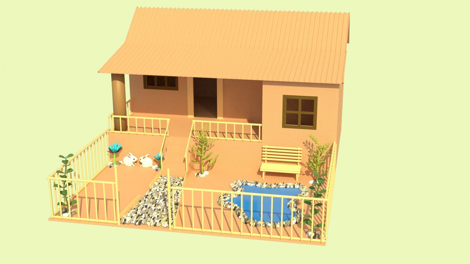 Cardboard house in some formats 3D model_40