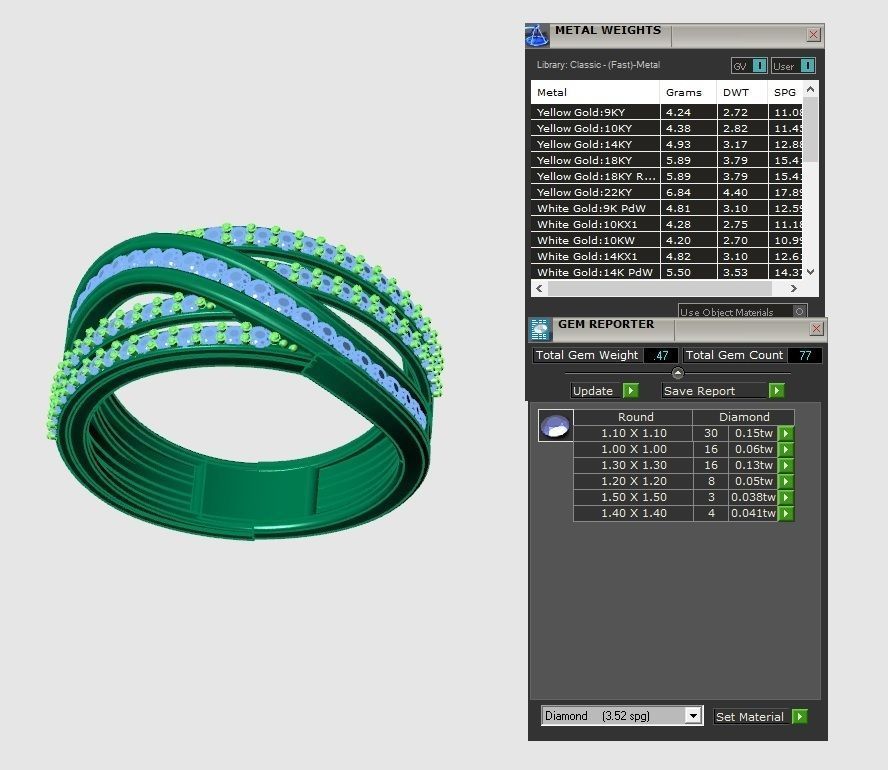 Diamond Jewelry Ring 3D print model_3