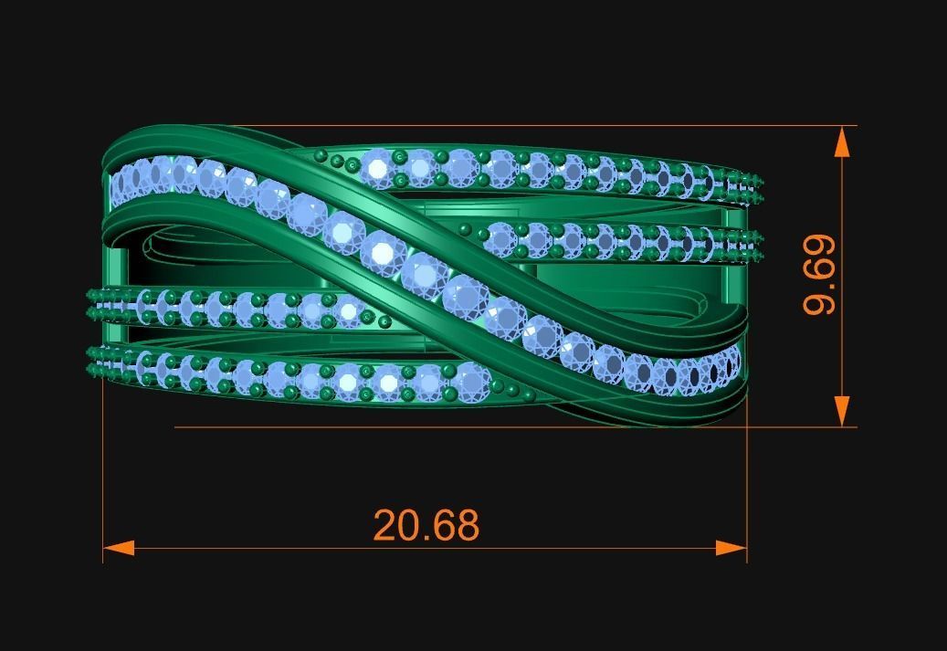 Diamond Jewelry Ring 3D print model_4