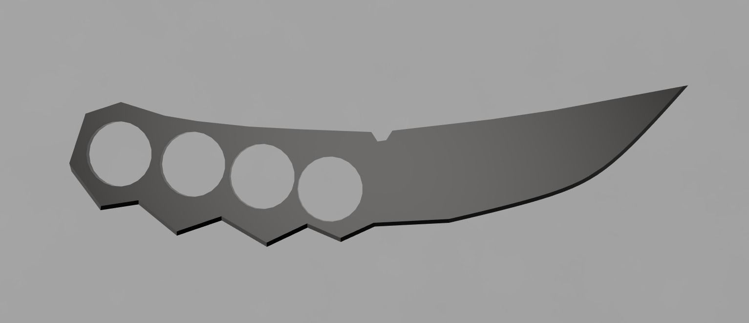 Asuma Chakra Blade 3D model_2